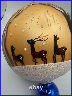 WO Christopher Radko Winter Forest Glass Ball Christmas Ornament 6 Vintage RARE