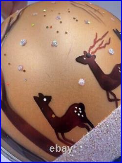 WO Christopher Radko Winter Forest Glass Ball Christmas Ornament 6 Vintage RARE