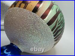 WO Christopher Radko Winter Forest Glass Ball Christmas Ornament 6 Vintage RARE