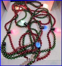 WORKING Vintage Glass Bead Ornaments, Christmas String of Lights