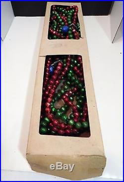WORKING Vintage Glass Bead Ornaments, Christmas String of Lights
