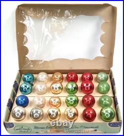 Wartime Christmas Ornament Shiny Brite Miniature Glass Set Of 24 With Box 1940s