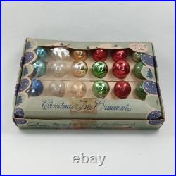 Wartime Christmas Ornament Shiny Brite Miniature Glass Set Of 24 With Box 1940s