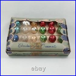 Wartime Christmas Ornament Shiny Brite Miniature Glass Set Of 24 With Box 1940s