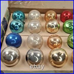 Wartime Christmas Ornament Shiny Brite Miniature Glass Set Of 24 With Box 1940s