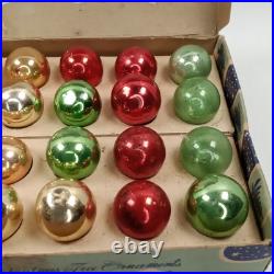 Wartime Christmas Ornament Shiny Brite Miniature Glass Set Of 24 With Box 1940s
