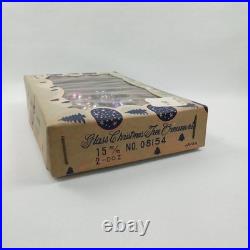 Wartime Christmas Ornament Shiny Brite Miniature Reflector Set Of 9 & Box 1940s