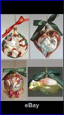 Waterford 12 Days Of Christmas Holiday Heirlooms Ornaments Complete Set Of 12