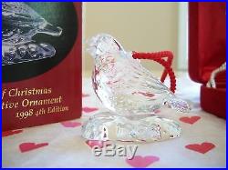 Waterford 1998 12 Days 4 Calling Birds Crystal Christmas Ornament 4th Ed Mib