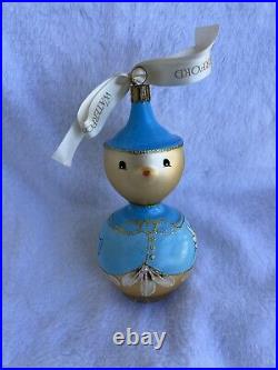 Waterford Blue Duck Boy Glass Christmas Ornament RARE with Box