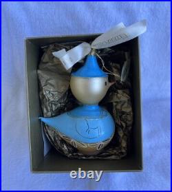 Waterford Blue Duck Boy Glass Christmas Ornament RARE with Box