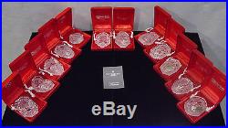 Waterford Crystal 12 Days Of Christmas Annual Ornaments Mint In Boxes