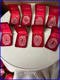 Waterford Crystal-12 Days Of Christmas Ornament- 1988- 1995 Lot Of 8