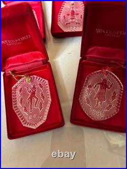 Waterford Crystal-12 Days Of Christmas Ornament- 1988- 1995 Lot Of 8