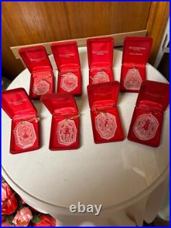 Waterford Crystal-12 Days Of Christmas Ornament- 1988- 1995 Lot Of 8