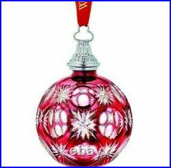 Waterford Crystal 2011 Ruby Red Cased Ball Christmas Ornament, Collection