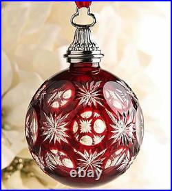 Waterford Crystal 2011 Ruby Red Cased Ball Christmas Ornament, Collection