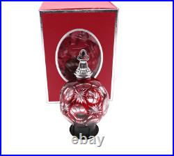 Waterford Crystal Cased Cobalt Ball Ruby Red Christmas Ornament In Original Box