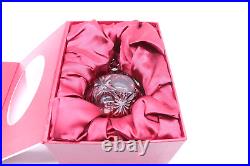 Waterford Crystal Cased Cobalt Ball Ruby Red Christmas Ornament In Original Box