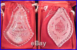Waterford Crystal Glass Christmas Ornaments 12 Days 1983-1989 Orig. Bags + Boxes