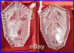 Waterford Crystal Glass Christmas Ornaments 12 Days 1983-1989 Orig. Bags + Boxes