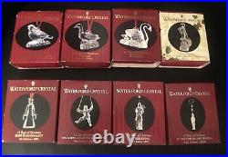 Waterford Crystal Ornament Lot of 8 of 12 days of Christmas withOriginal Boxes