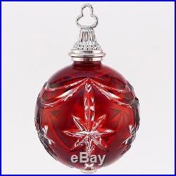 Waterford Crystal Ruby RED Cased 2007 Annual Xmas Tree Ornament Snowflakes MIB
