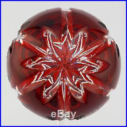 Waterford Crystal Ruby RED Cased 2007 Annual Xmas Tree Ornament Snowflakes MIB