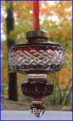 Waterford Crystal Ruby Red Cased Spire Christmas Ornament 2002