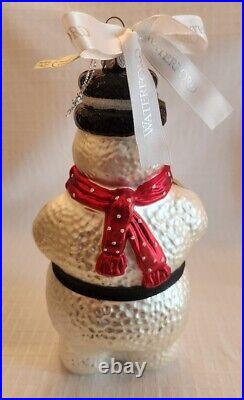 Waterford Holiday Heirloom 1999 Collector's Snowman Glass Ornament 9.5H- NOS