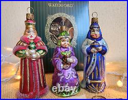 Waterford Holiday Heirlooms 3 Wise Men Glass Ornaments Made in Poland