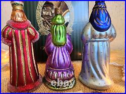 Waterford Holiday Heirlooms 3 Wise Men Glass Ornaments Made in Poland