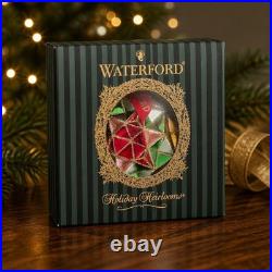 Waterford Holiday Heirlooms Glass Ornament Season's Faceted Medallion NIB