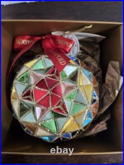 Waterford Holiday Heirlooms Glass Ornament Season's Faceted Medallion NIB