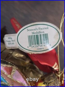Waterford Holiday Heirlooms Glass Ornament Season's Faceted Medallion NIB