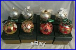 Waterford Holiday Heirlooms Limited Series Christmas Ball Ornaments Lot Of 8 Iob