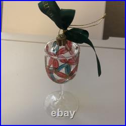 Waterford Holiday Heirlooms Lismore Mini Wine Glass Christmas Ornament Clear Gl