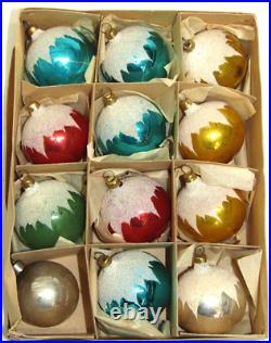 West German Blue Glass Vintage Mica Star Christmas Ornament 1950's Box West German Blue Glass Vintage Mica Star Christmas Ornament 1950's Box