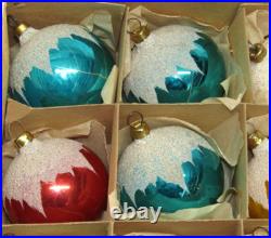 West German Blue Glass Vintage Mica Star Christmas Ornament 1950's Box West German Blue Glass Vintage Mica Star Christmas Ornament 1950's Box
