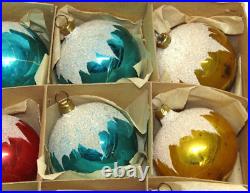 West German Blue Glass Vintage Mica Star Christmas Ornament 1950's Box West German Blue Glass Vintage Mica Star Christmas Ornament 1950's Box