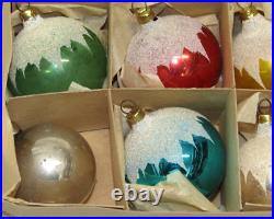 West German Blue Glass Vintage Mica Star Christmas Ornament 1950's Box West German Blue Glass Vintage Mica Star Christmas Ornament 1950's Box