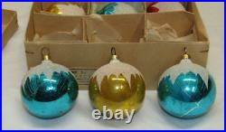West German Blue Glass Vintage Mica Star Christmas Ornament 1950's Box West German Blue Glass Vintage Mica Star Christmas Ornament 1950's Box