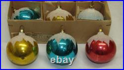 West German Blue Glass Vintage Mica Star Christmas Ornament 1950's Box West German Blue Glass Vintage Mica Star Christmas Ornament 1950's Box