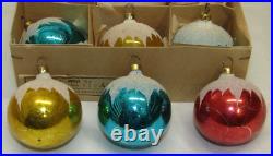West German Blue Glass Vintage Mica Star Christmas Ornament 1950's Box West German Blue Glass Vintage Mica Star Christmas Ornament 1950's Box