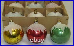 West German Blue Glass Vintage Mica Star Christmas Ornament 1950's Box West German Blue Glass Vintage Mica Star Christmas Ornament 1950's Box