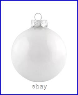 Whitehurst 14 White Polar 2 Pearl Glass Ball Ornaments