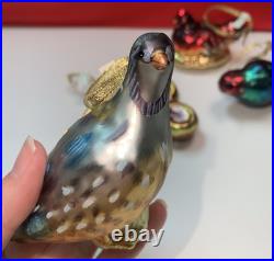 William Sonoma 12 Days Of Christmas Glass Ornaments Complete Set In Original Box