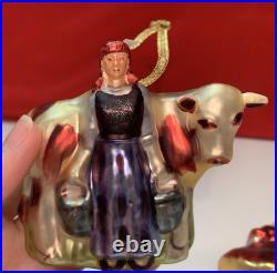 William Sonoma 12 Days Of Christmas Glass Ornaments Complete Set In Original Box