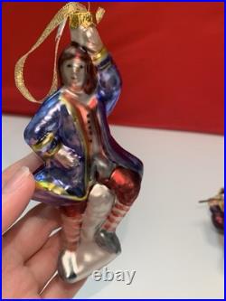 William Sonoma 12 Days Of Christmas Glass Ornaments Complete Set In Original Box