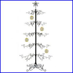 Wrought Iron Christmas Tree Metal Ornament Display Stand 174 Hook 84H